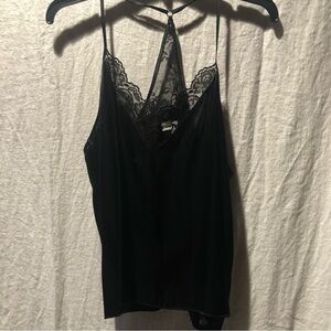 In Bloom by Jonquil black Camisole spaghetti straps with racerback lace L
